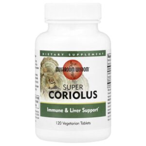 Super Coriolus, 120 вегетарианских таблеток — Mushroom Wisdom