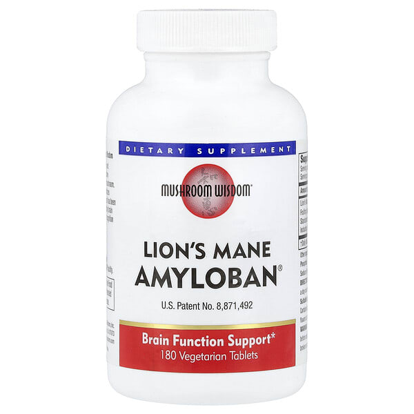 gme30900_v_40.jpg ежовик гребенчатый Amyloban®, 180 вегетарианских таблеток — Mushroom Wisdom