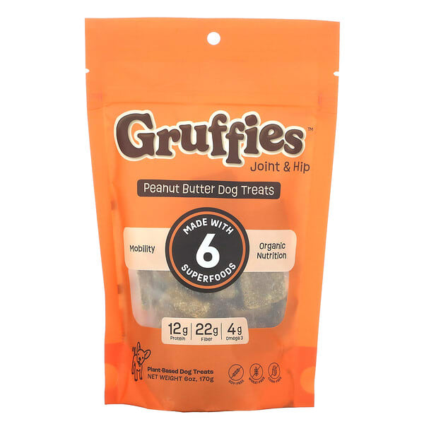 gng22077_v_2.jpg Green Gruff, Gruffies Joint & Hip, лакомства для собак с арахисовым маслом, 170 г (6 унций)