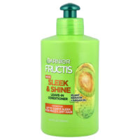 Fructis, Sleek & Shine, несмываемый кондиционер для интенсивной разглаживания, вьющиеся, сухие, непослушные волосы, 300 мл (10,2 жидк. унц.) — Garnier