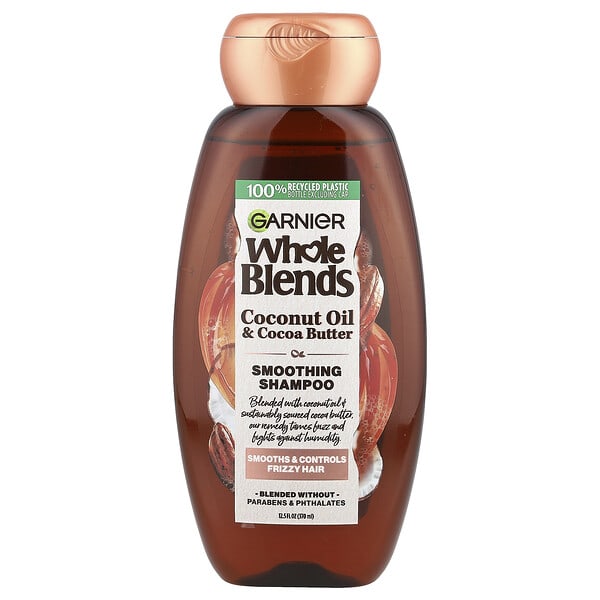 gnr45938_v_14.jpg Разглаживающий шампунь Whole Blends, «Масла кокоса и какао», 370 мл — Garnier
