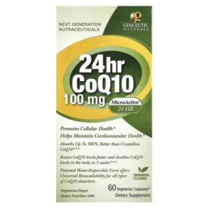 24hr CoQ10, 100 мг, 60 Vegetarian Capsules® — Genceutic Naturals
