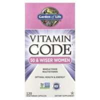 Vitamin Code®, мультивитамины из цельных продуктов для женщин от 50 лет, 120 вегетарианских капсул — Garden of Life