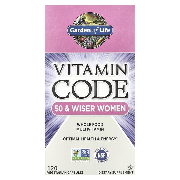 gol11367_v_87.jpg Vitamin Code®, мультивитамины из цельных продуктов для женщин от 50 лет, 120 вегетарианских капсул — Garden of Life
