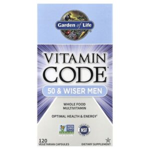 Vitamin Code®, мультивитамины из цельных продуктов для мужчин от 50 лет, 120 вегетарианских капсул — Garden of Life