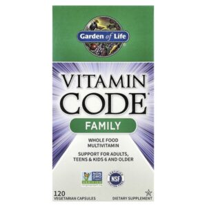 Vitamin Code®, мультивитамины из цельных пищевых продуктов для всей семьи, 120 вегетарианских капсул — Garden of Life