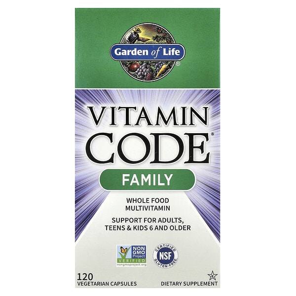 gol11370_v_60.jpg Vitamin Code®, мультивитамины из цельных пищевых продуктов для всей семьи, 120 вегетарианских капсул — Garden of Life