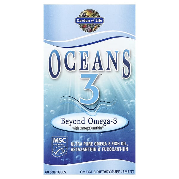 gol11385_v_59.jpg Oceans 3, Beyond Omega-3 с омега-ксантином, 60 желатиновых капсул — Garden of Life