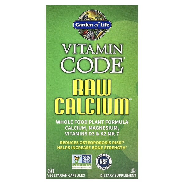 gol11391_v_61.jpg Vitamin Code®, необработанный кальций™, 60 вегетарианских капсул — Garden of Life