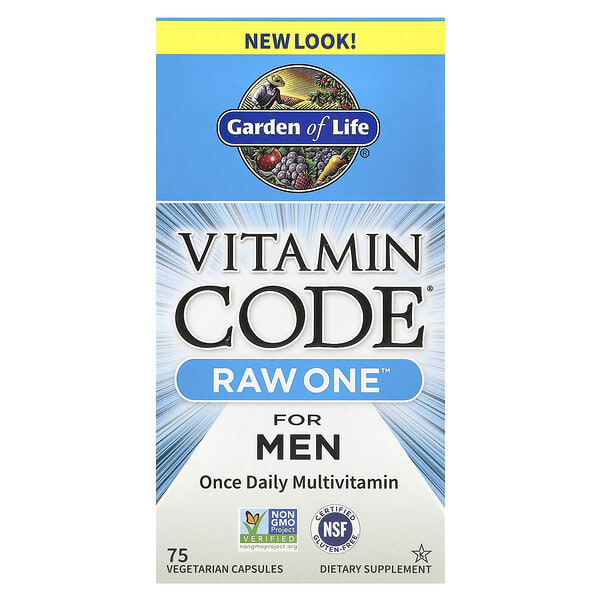 gol11402_v_46.jpg Vitamin Code®, RAW One™, мультивитаминная добавка для мужчин, для приёма 1 раз в день, 75 вегетарианских капсул — Garden of Life