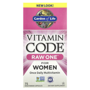 Vitamin Code, RAW One, мультивитаминная добавка для женщин (для приема 1 раз в день), 75 вегетарианских капсул — Garden of Life