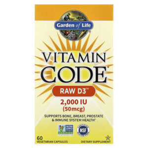 Vitamin Code®, RAW D3™, 60 вегетарианских капсул — Garden of Life