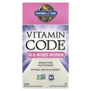 Vitamin Code®, мультивитамины из цельных продуктов для женщин старше 50 лет, 240 вегетарианских капсул — Garden of Life