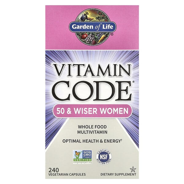 gol11418_v_89.jpg Vitamin Code®, мультивитамины из цельных продуктов для женщин старше 50 лет, 240 вегетарианских капсул — Garden of Life