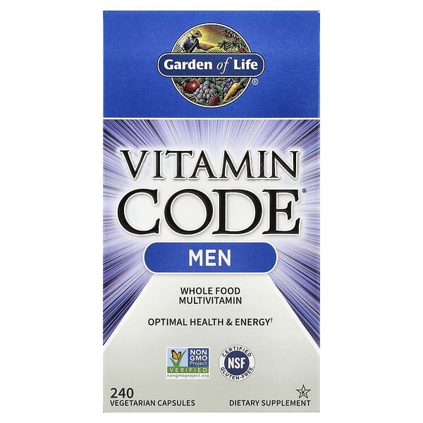 gol11419_v_90.jpg Vitamin Code, мультивитамины из цельных продуктов для мужчин, 240 вегетарианских капсул — Garden of Life