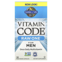 Vitamin Code®, RAW One™, мультивитамины для мужчин для приема один раз в день, 30 вегетарианских капсул — Garden of Life