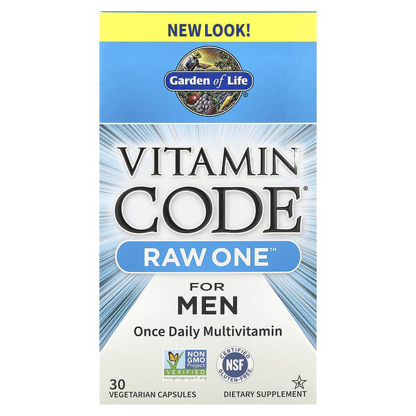 gol11449_v_46.jpg Vitamin Code®, RAW One™, мультивитамины для мужчин для приема один раз в день, 30 вегетарианских капсул — Garden of Life