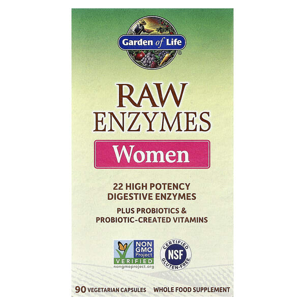 gol11563_v_66.jpg Ферменты RAW Enzymes для женщин, 90 вегетарианских капсул — Garden of Life