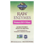 RAW Enzymes, ферменты для женщин от50 лет, 90 вегетарианских капсул — Garden of Life
