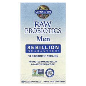 RAW пробиотики, для мужчин, 90 вегетарианских капсул — Garden of Life