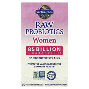 RAW Probiotics, для женщин, 85 млрд, 85 вегетарианских капсул — Garden of Life