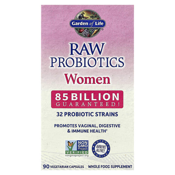gol11567_v_94.jpg RAW Probiotics, для женщин, 85 млрд, 85 вегетарианских капсул — Garden of Life