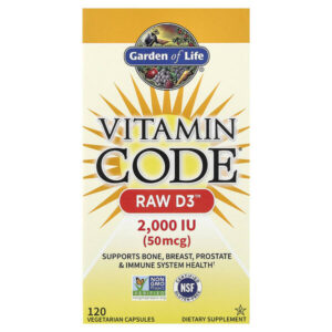 Vitamin Code®, RAW D3™, 120 вегетарианских капсул — Garden of Life