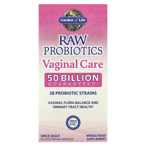 gol11663_v_59.jpg RAW Probiotics, Vaginal Care, добавка для здоровья влагалища, 30 вегетарианских капсул — Garden of Life