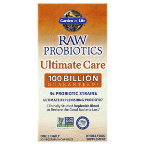 RAW Probiotics Ultimate Care, 30 вегетарианских капсул — Garden of Life