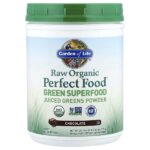 Raw Organic Perfect Food®, зеленый суперфуд, со вкусом шоколада, 570 г (1 фунт 4,10 унции) — Garden of Life