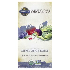 Organics, мультивитамины для мужчин, одна таблетка в день, 60 веганских таблеток — Garden of Life