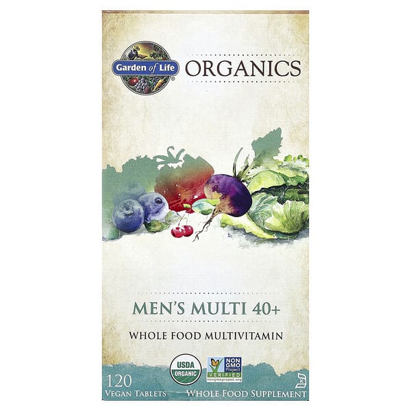 gol11769_v_118.jpg Organics, мультивитамины для мужчин от 40 лет, 120 веганских таблеток — Garden of Life