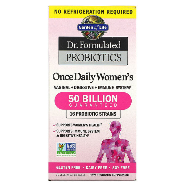 gol11832_v_28.jpg Dr. Formulated Probiotics, пробиотики, одна таблетка в день для женщин, 30 вегетарианских капсул — Garden of Life