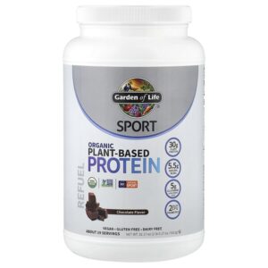 Sport, органический растительный протеин, со вкусом шоколада, 912 г (2 фунта) — Garden of Life