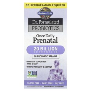 Dr. Formulated, пробиотики, для приема один раз в день во время беременности (хранение в холодильнике не требуется), 30 вегетарианских капсул — Garden of Life