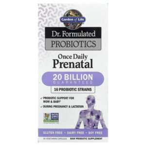Dr. Formulated Probiotics, пробиотики, одна таблетка в день во время беременности, 30 вегетарианских капсул — Garden of Life