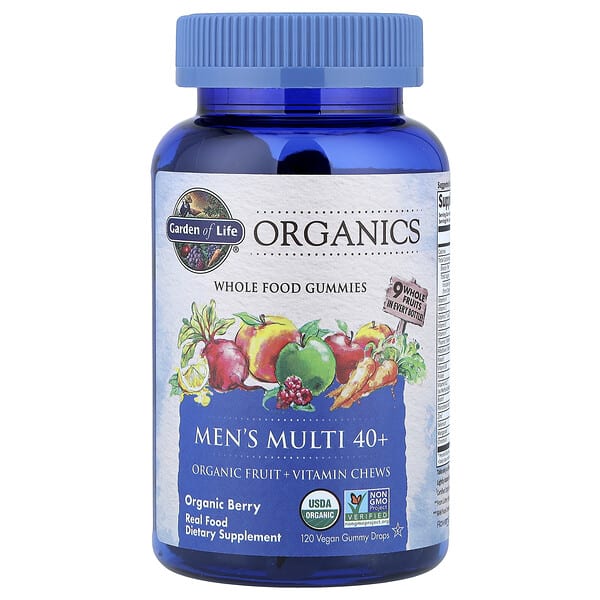 gol12028_v_52.jpg Organics, мультивитамины для мужчин старше 40 лет, со вкусом органических ягод, 120 веганских жевательных таблеток — Garden of Life