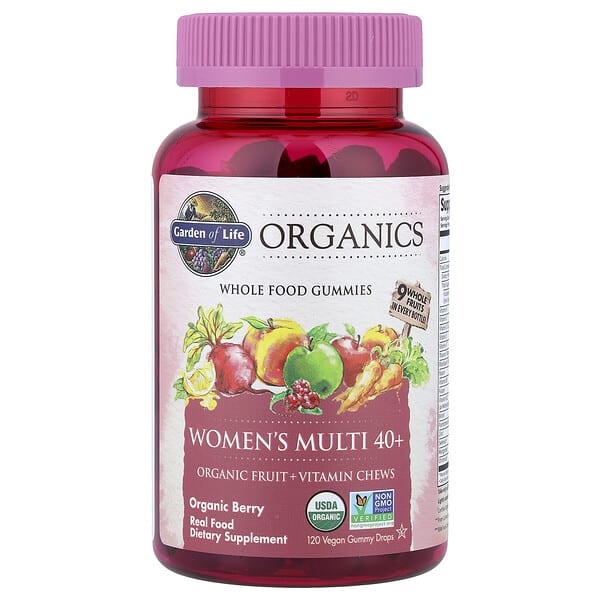 gol12031_v_54.jpg Organics, мультивитамины для женщин старше 40 лет, органические ягоды, 120 веганских жевательных таблеток — Garden of Life