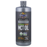 Компанией Dr. Formulated Brain Health, 100% Organic Coconut MCT Oil, Unflavored, 32 fl oz (946 ml) — Garden of Life