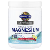 Dr. Formulated, порошок из цельнопищевого магния, со вкусом малины и лимона, 198,4 г (7 унций) — Garden of Life
