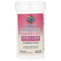 RAW Probiotics, Vaginal Care, добавка для здоровья влагалища, продукт длительного хранения, 30 вегетарианских капсул — Garden of Life