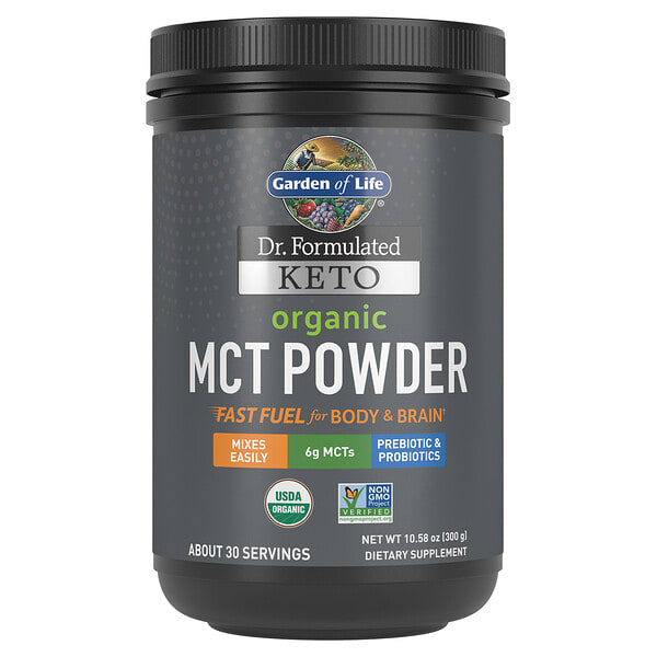 gol12445_v_50.jpg Dr. Formulated Keto, органический порошок MCT, 300 г (10,58 унции) — Garden of Life