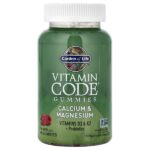 Vitamin Code®, жевательные таблетки, кальций и магний, малина, 60 жевательных таблеток — Garden of Life