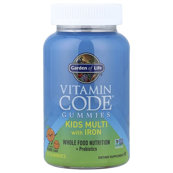 gol13332_v_24.jpg Vitamin Code®, мультивитамины с железом для детей, со вкусом апельсина, 90 жевательных таблеток — Garden of Life