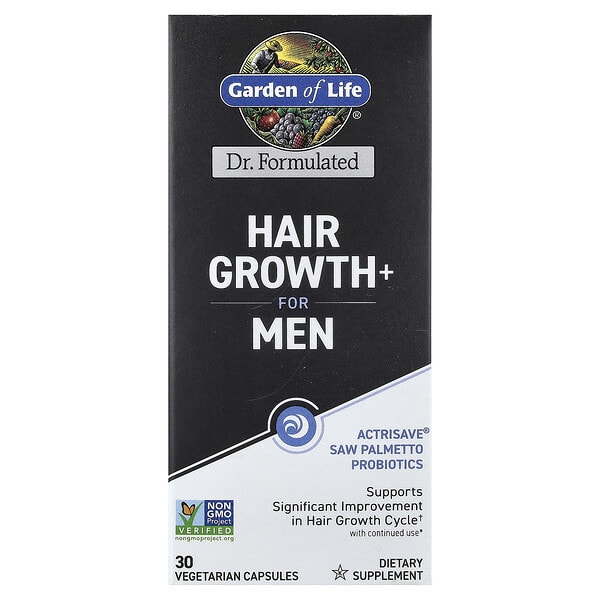 gol13478_v_20.jpg Hair Growth+, для мужчин, 30 вегетарианских капсул — Garden of Life