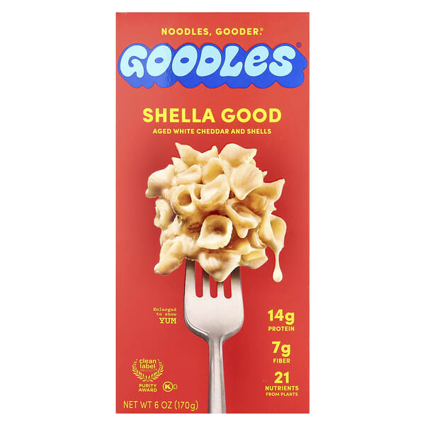 goo99001_v_16.jpg Shella Good, выдержанный белый чеддер и ракушки, 170 г (6 унций) — Goodles