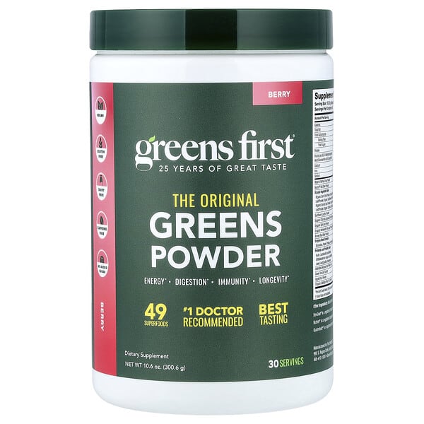grf00600_v_12.jpg порошок из зелени, с ягодным вкусом, 300,6 г (10,6 унции) — Greens First