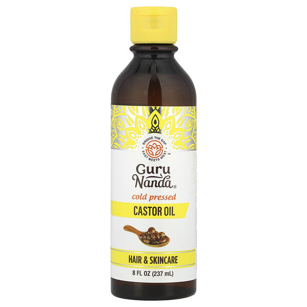 gru08509_v_24.jpg Cold Pressed Castor Oil, 8 fl oz (237 ml) — GuruNanda