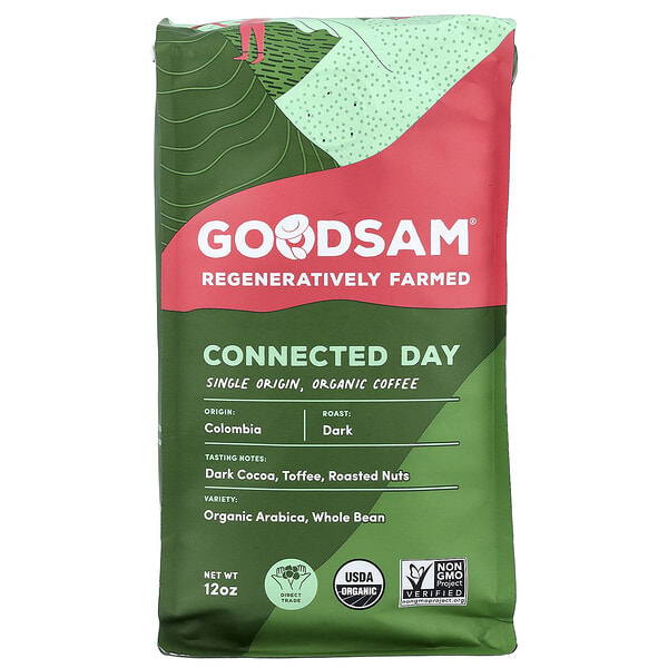 gsa33349_v_8.jpg органический кофе Single Origin, Connected Day, цельные зерна, темная обжарка, 360 г (12 унций) — GoodSam