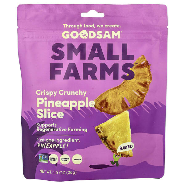 gsa33359_v_4.jpg Little Farms™, хрустящий и хрустящий ананас, ломтики ананаса, 28 г (1 унция) — GoodSam